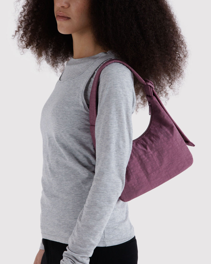 BAGGU  Mini Nylon Shoulder Bag - Wild Plum