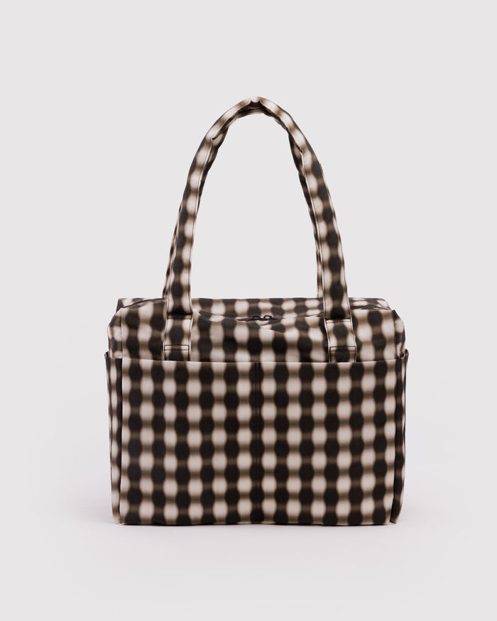 BAGGU Summer Prints Small Cloud Carry-On - Blurred Gingham Brown