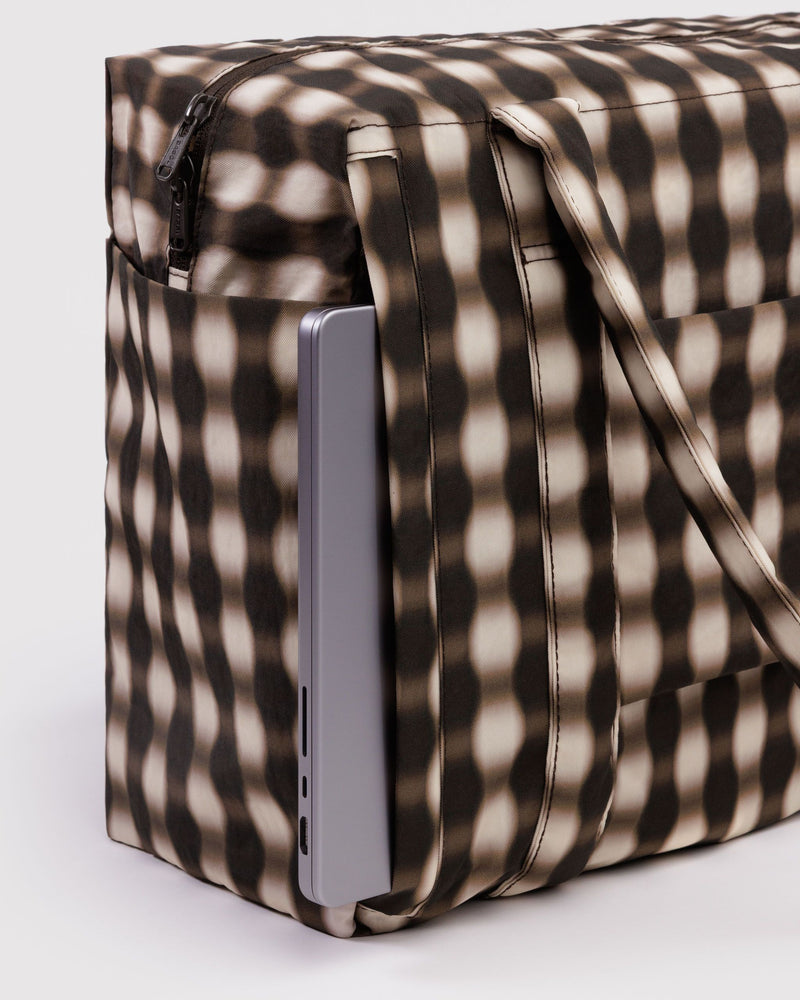BAGGU  Small Cloud Carry-On - Blurred Gingham Brown
