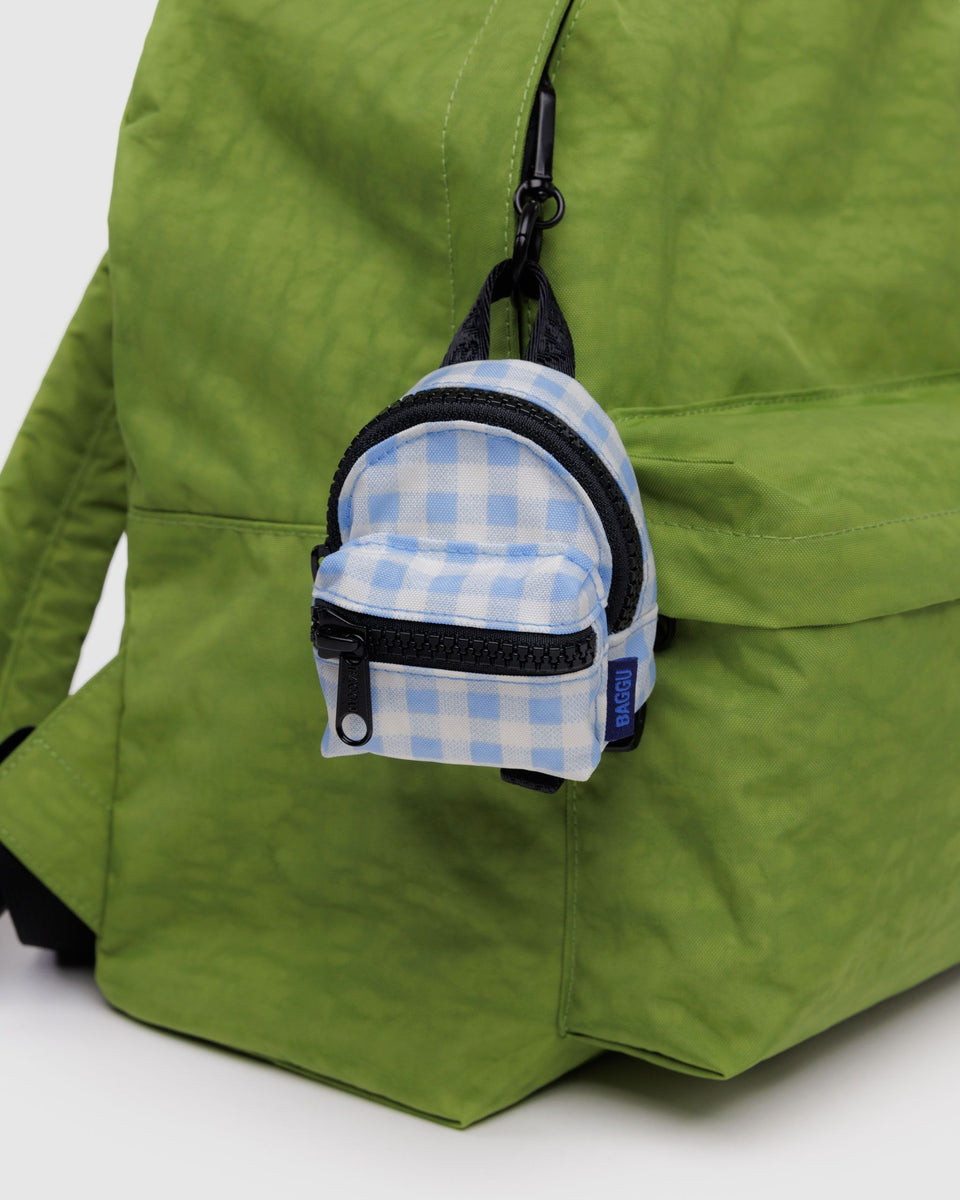 BAGGU.com Cases & Sleeves Backpack Charm - Light Blue Gingham