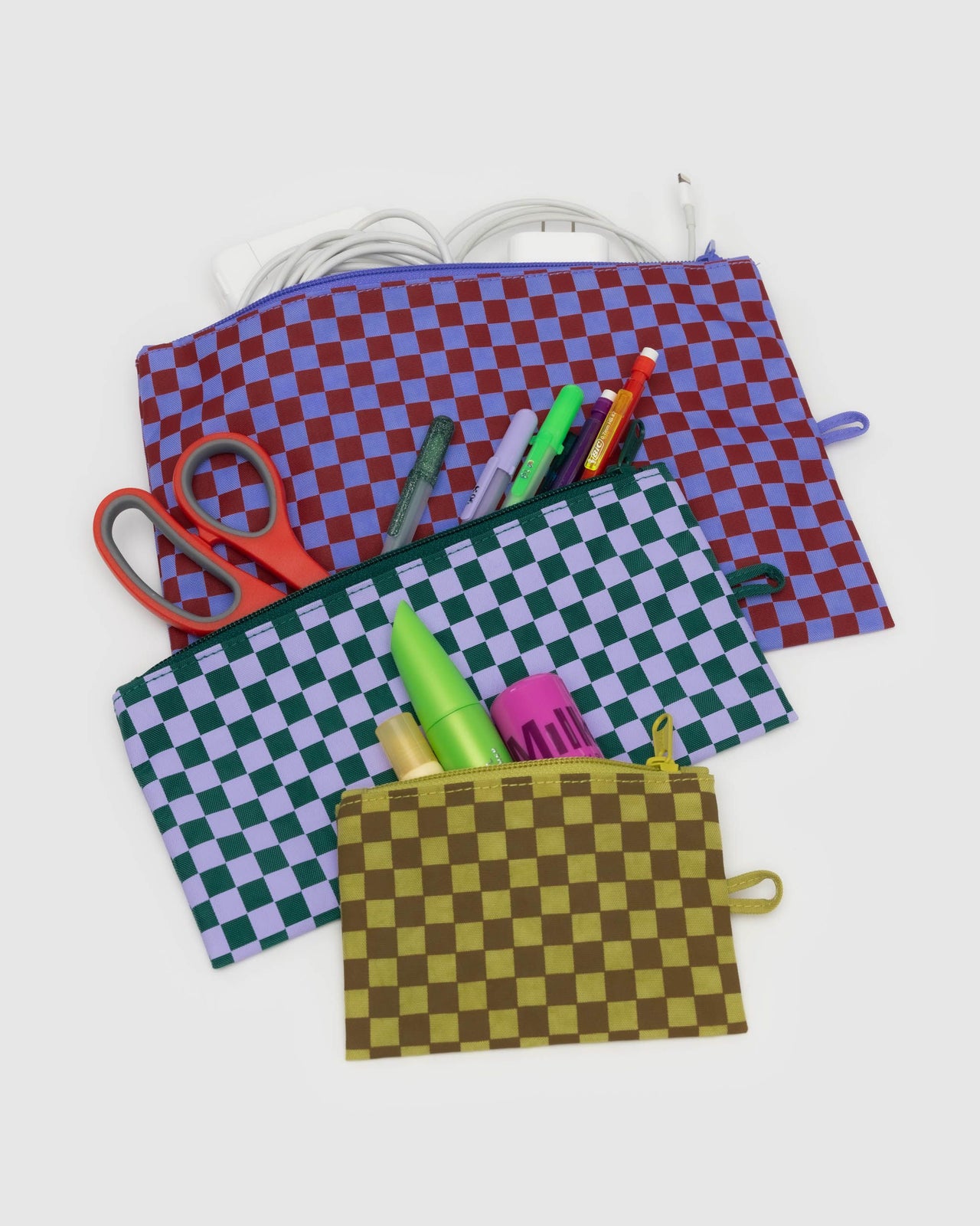 Flat Pouch Set - Jewel Checks