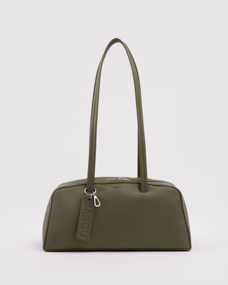 BAGGU  Recycled Leather Bowler Bag - Loden