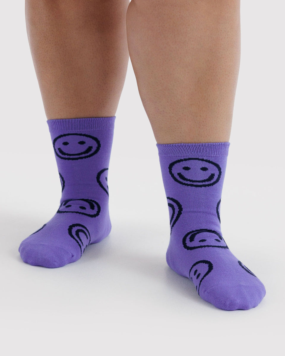 BAGGU Shop All Crew Sock - Lavender Happy