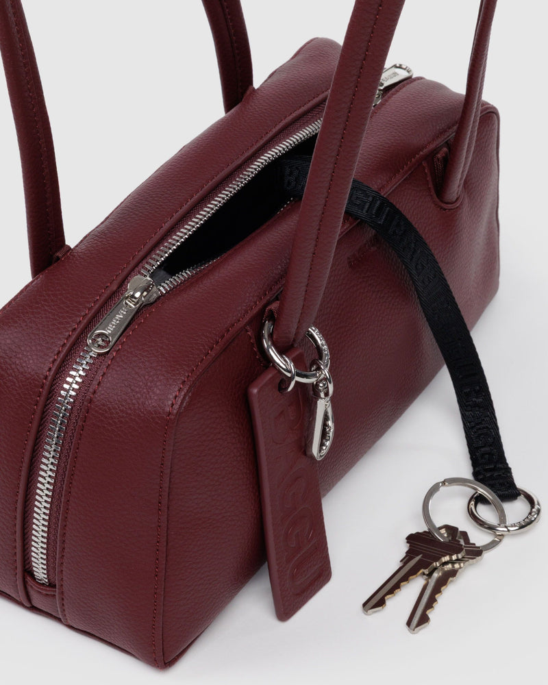 BAGGU ALL PRODUCTS Recycled Leather Bowler Bag - Mahogany