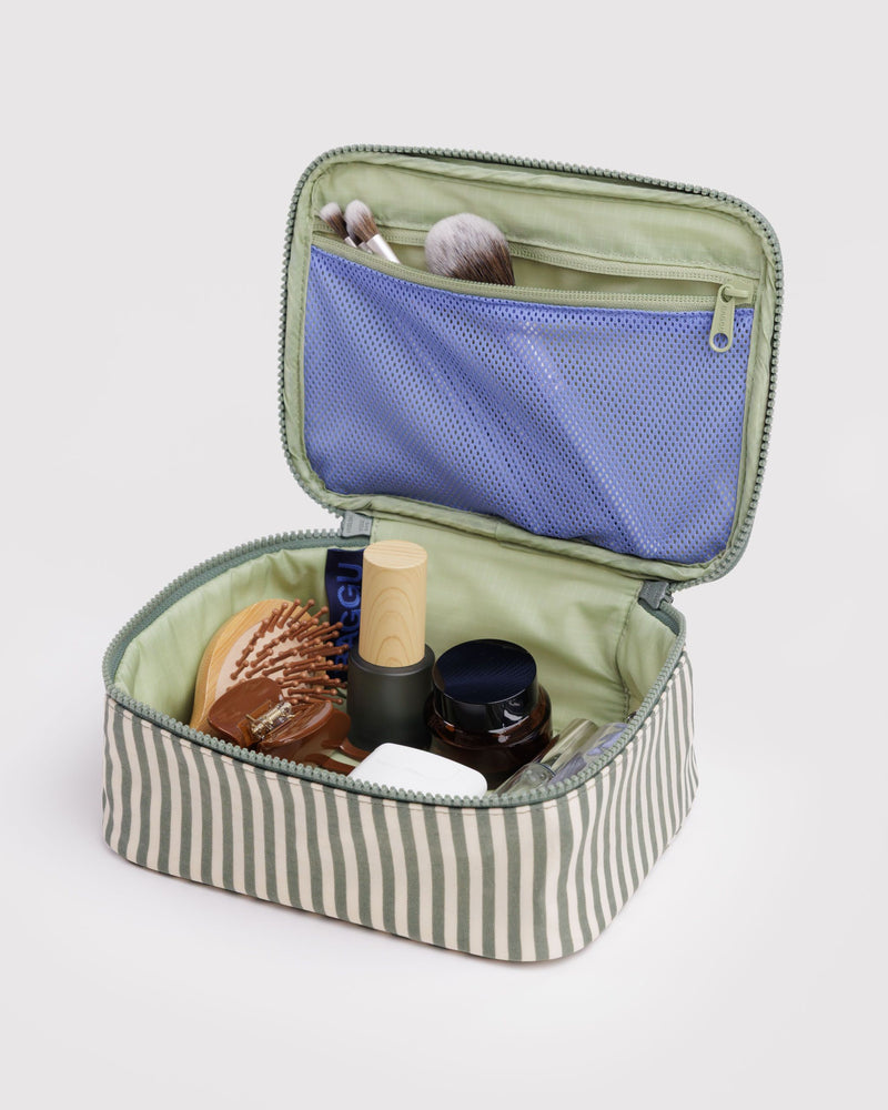 BAGGU  Small Cosmetic Case - Sage Stripe