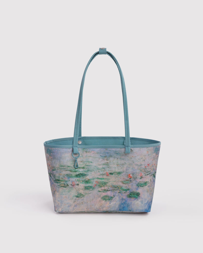 BAGGU  Medium Nylon Reversible Tote - Water Lilies Claude Monet