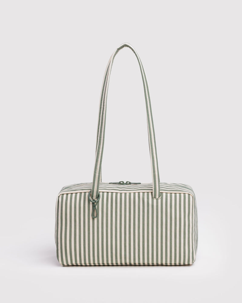 BAGGU  Nylon Bowler Bag - Sage Stripe