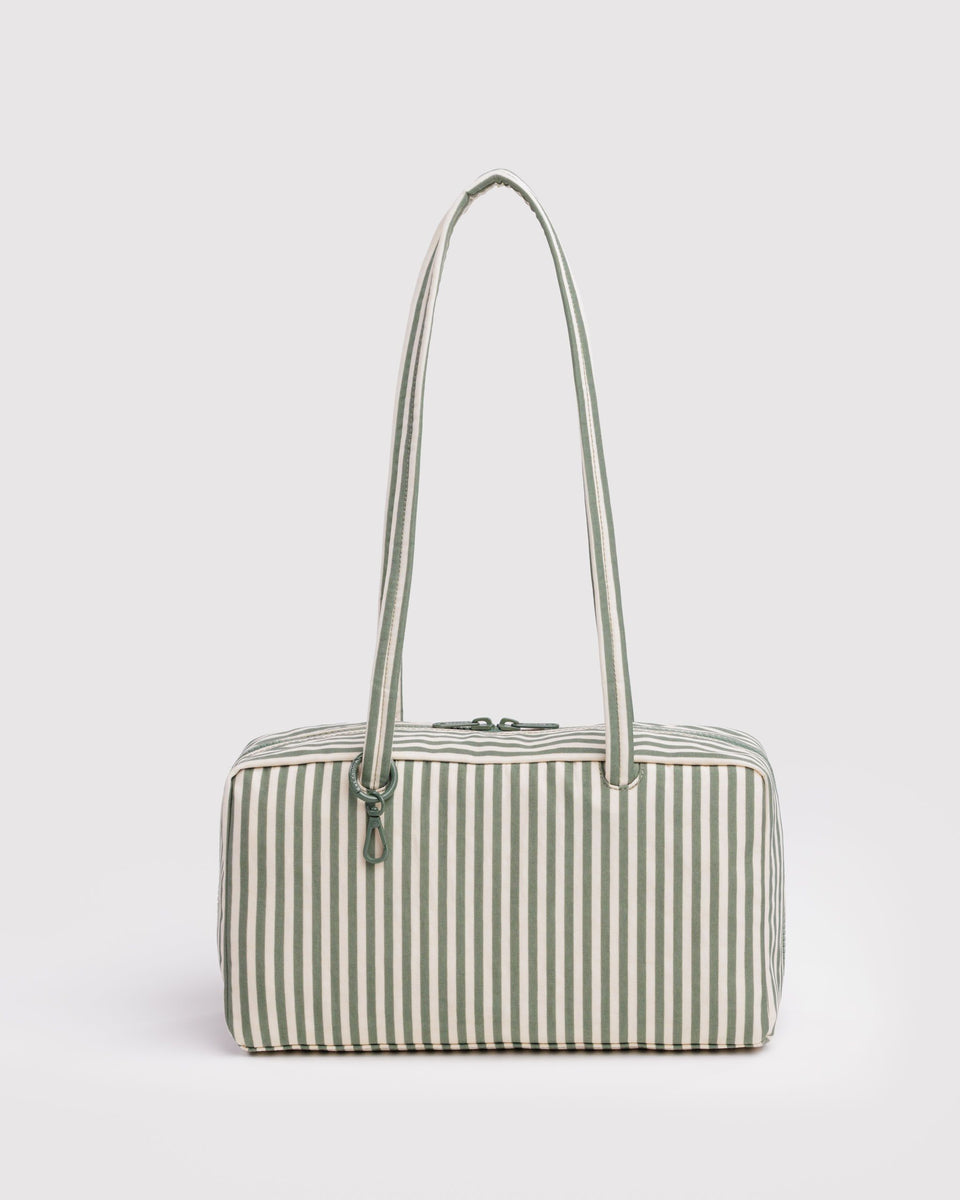 BAGGU ALL PRODUCTS (except Sandy Liang) Nylon Bowler Bag - Sage Stripe