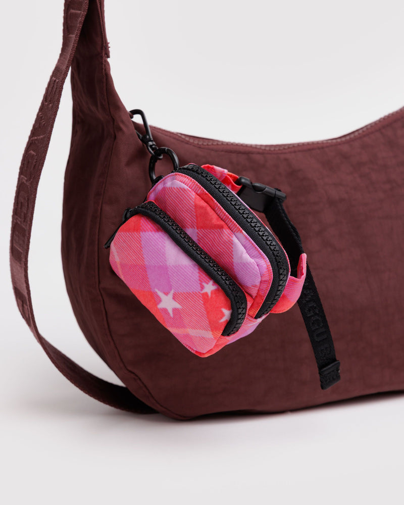 BAGGU  Fanny Pack Charm - Pink Star Plaid