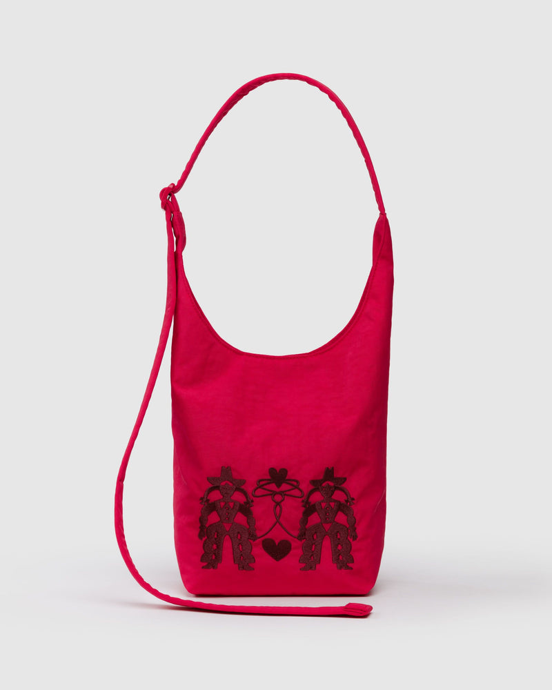 BAGGU.com Crossbody Bags Small Nylon Sling - Embroidered Cowgirl