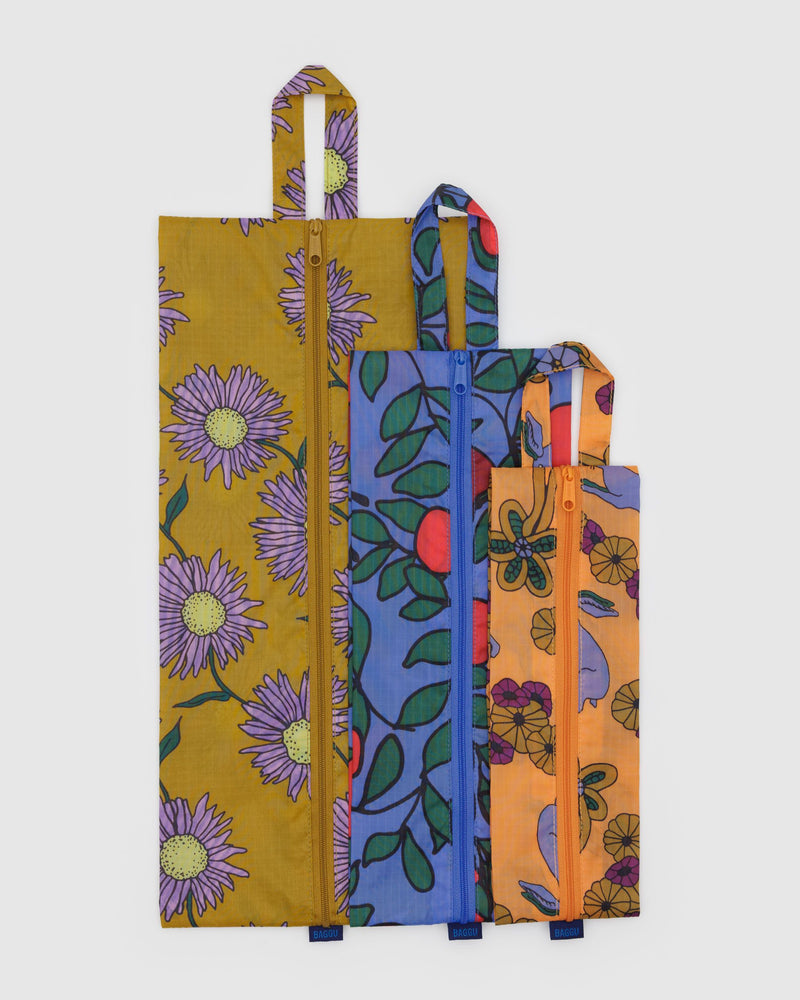 BAGGU Travel 3D Zip Set - Night Orchard