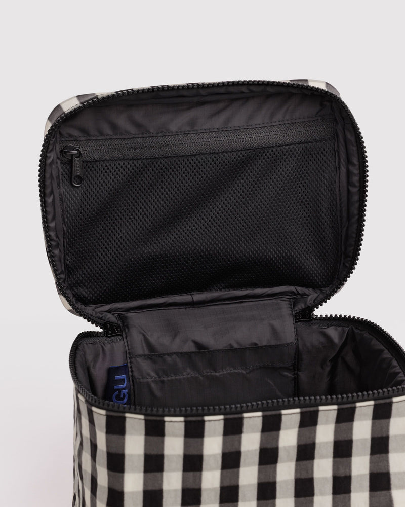 BAGGU  Large Cosmetic Case - Black and Cream Gingham