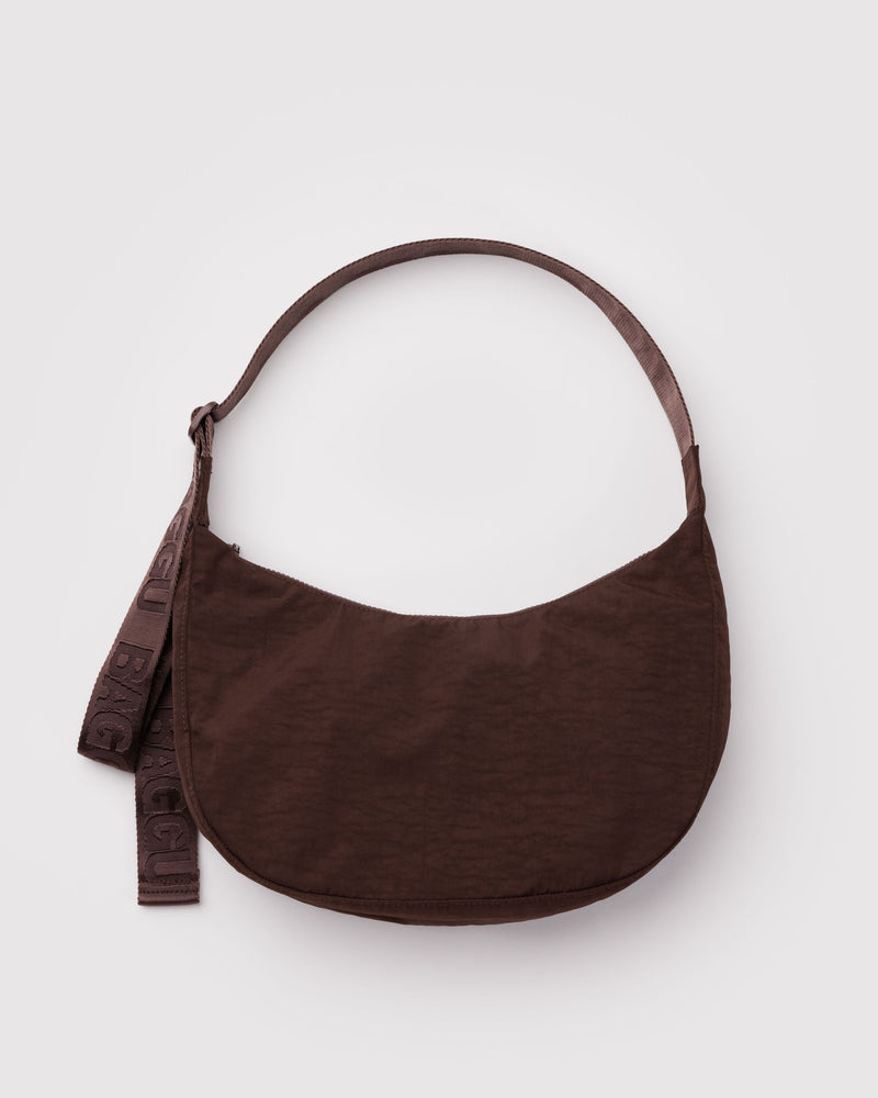 BAGGU  Medium Nylon Crescent Bag - Coffee
