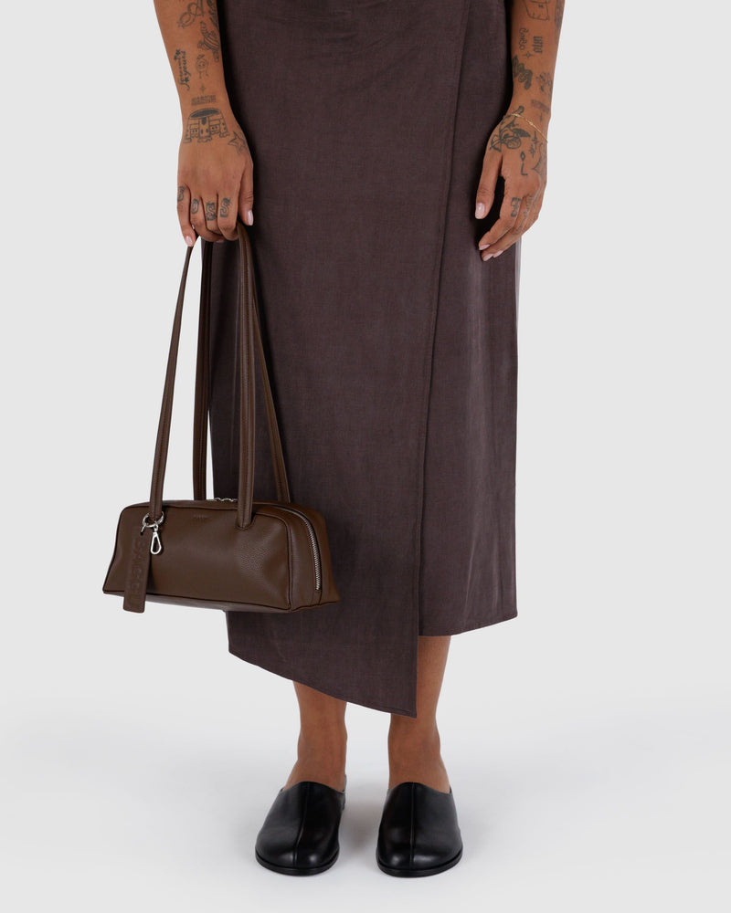 BAGGU ALL PRODUCTS Small Recycled Leather Bowler Bag - Brown