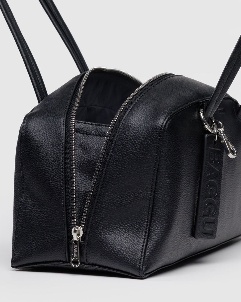 BAGGU.com  Recycled Leather Bowler Bag - Black