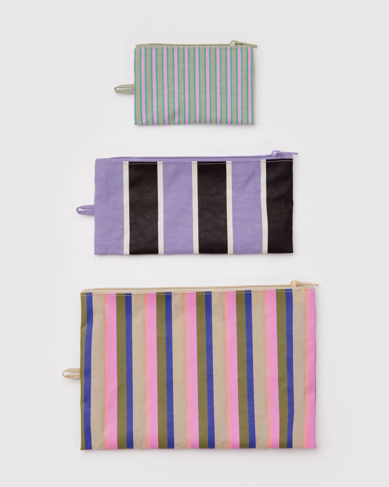 BAGGU  Flat Pouch Set - Candy Shop Stripes