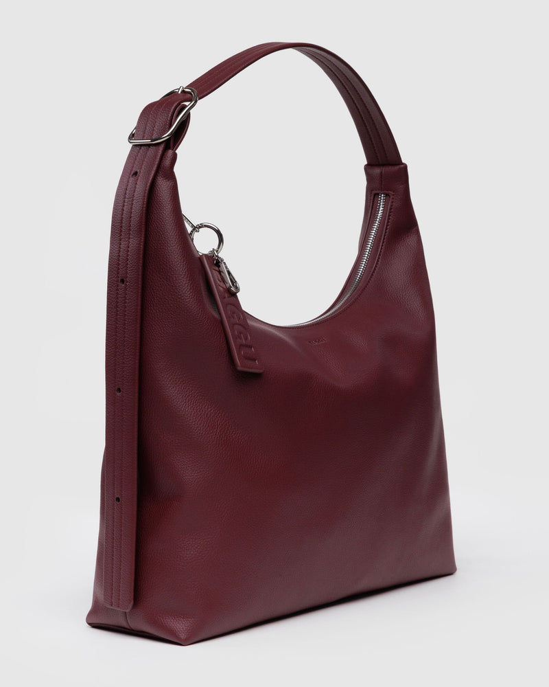 BAGGU  Recycled Leather Shoulder Bag - Mahogany
