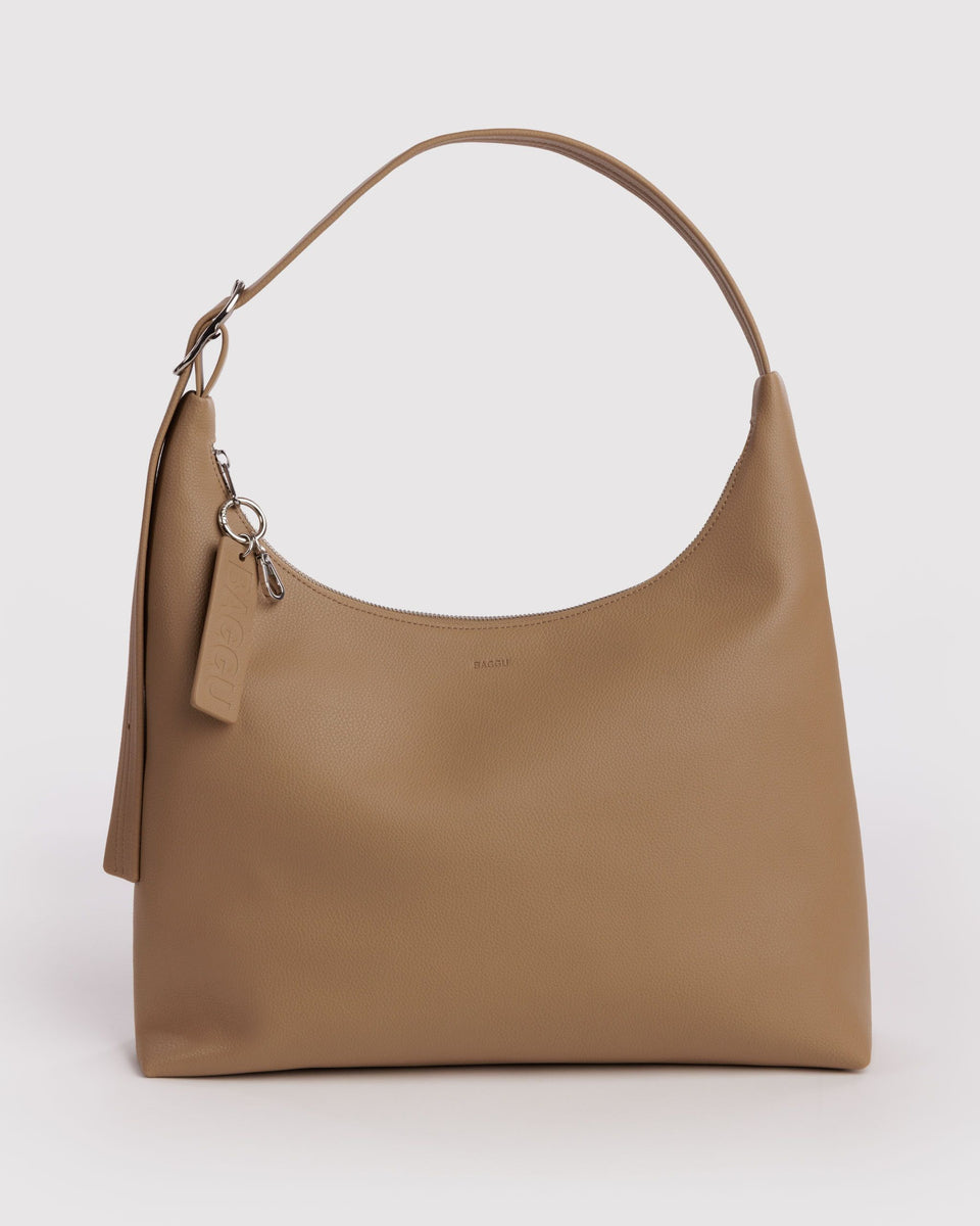 BAGGU Recycled Leather 2025 - Shipping Recycled Leather Shoulder Bag - Dune