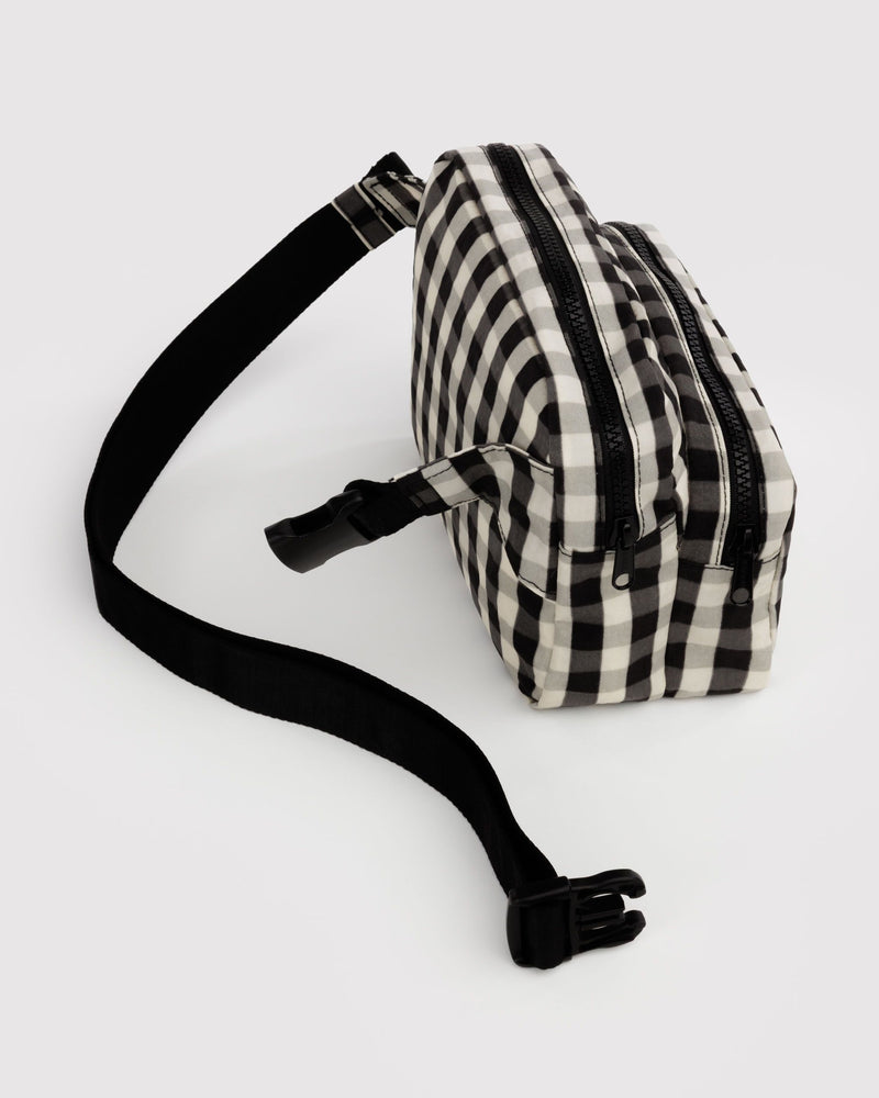 BAGGU Hands Free Fanny Pack - Black and Cream Gingham
