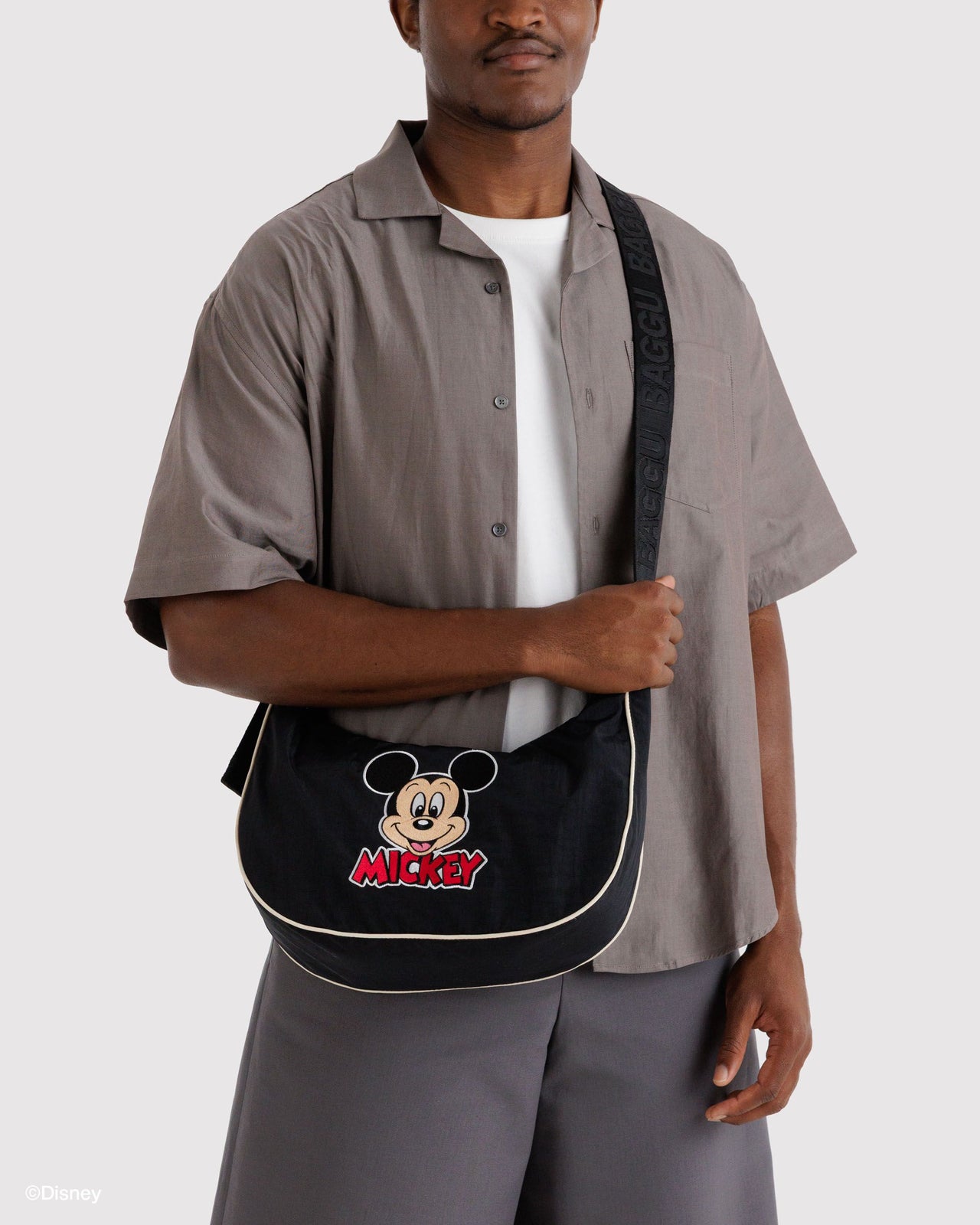 Medium Nylon Crescent Bag - Embroidered Mickey Mouse Club