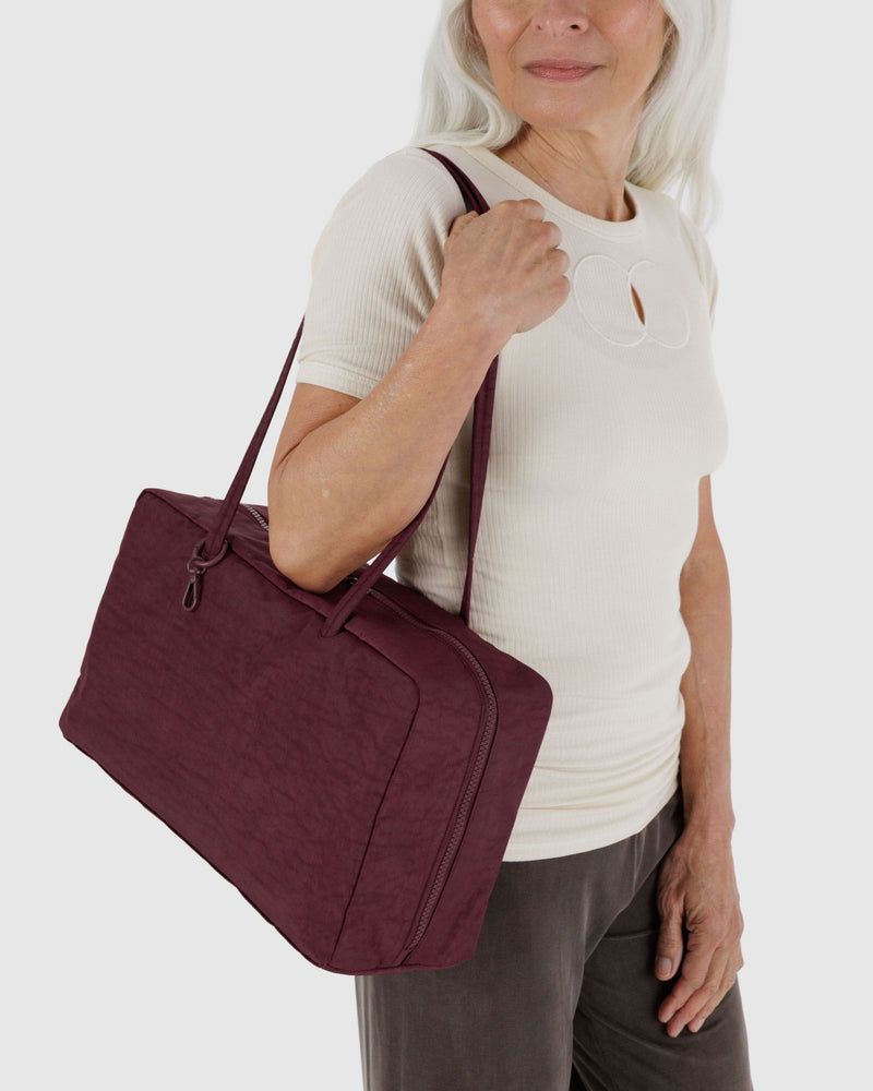 BAGGU  Medium Nylon Bowler Bag - Mahogany