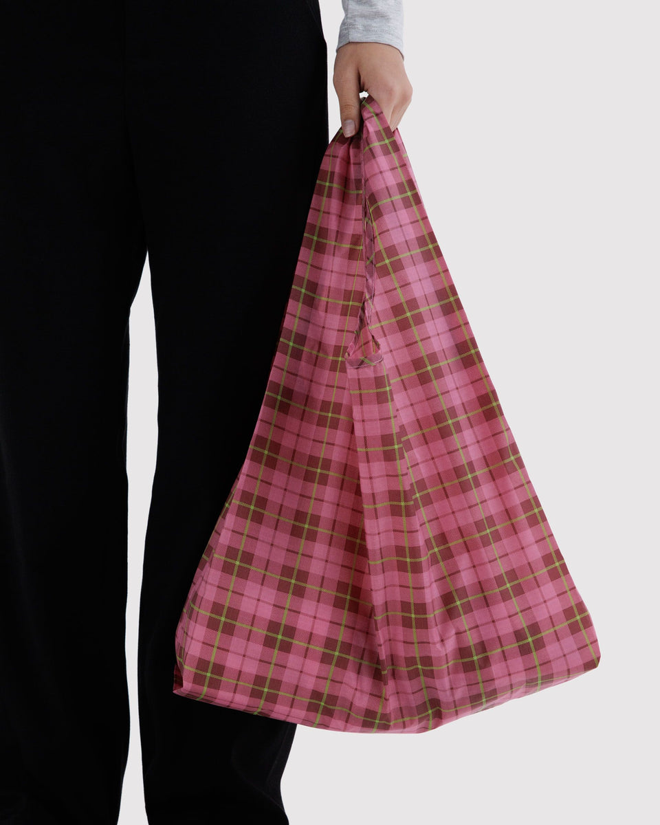 BAGGU Reusable Bags Standard Baggu - Azalea Pink Tartan