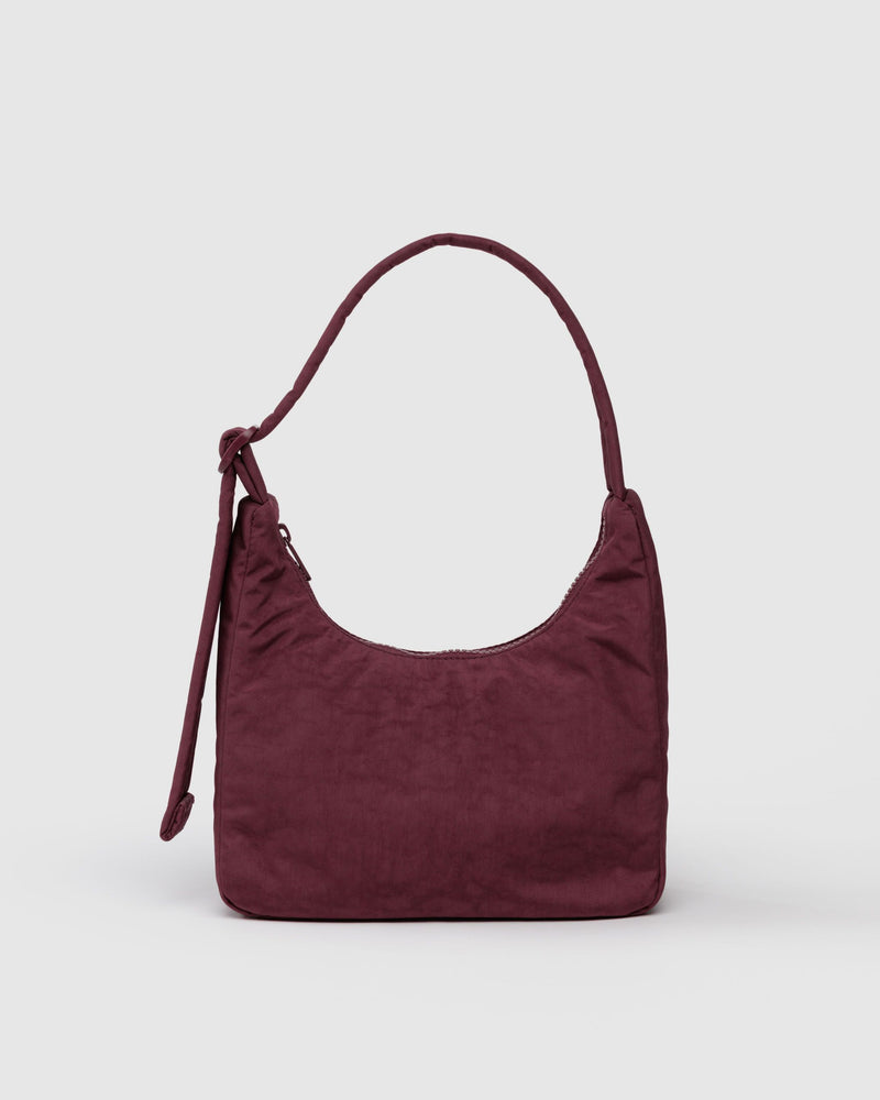BAGGU  Mini Nylon Shoulder Bag - Mahogany
