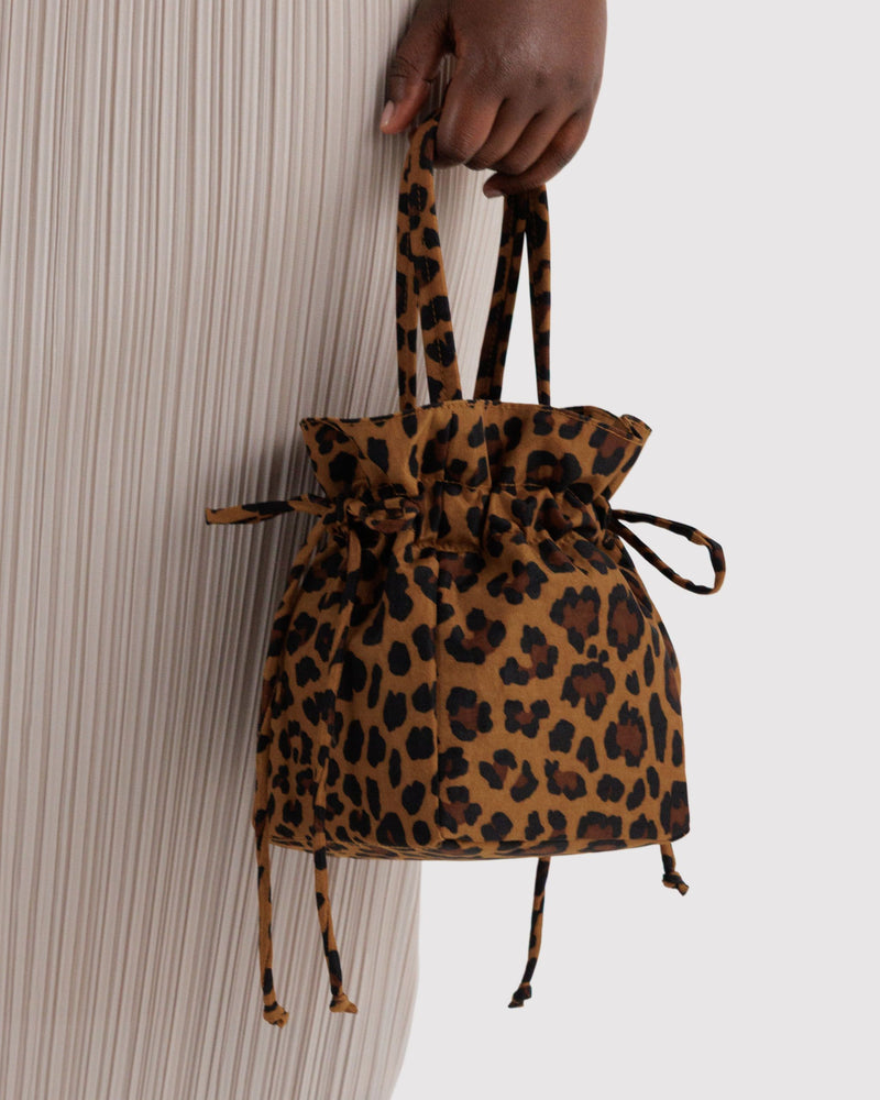 BAGGU New Arrivals Nylon Drawstring Bag - Leopard