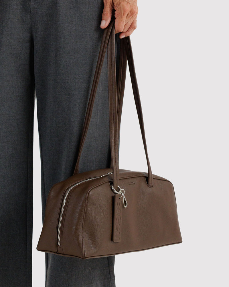 BAGGU  Recycled Leather Bowler Bag - Brown