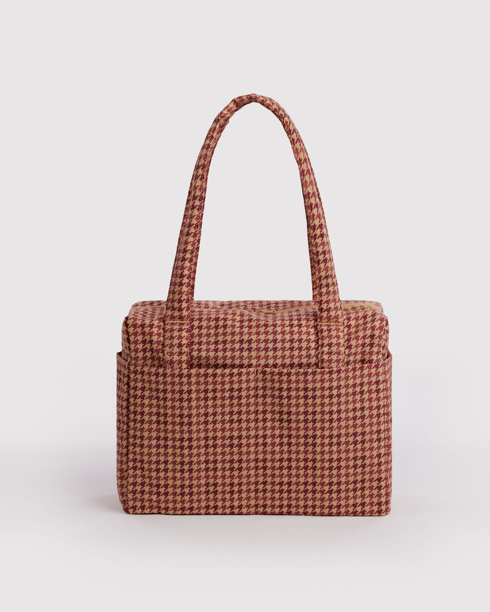 BAGGU New Arrivals Small Cloud Carry-On - Tan Houndstooth