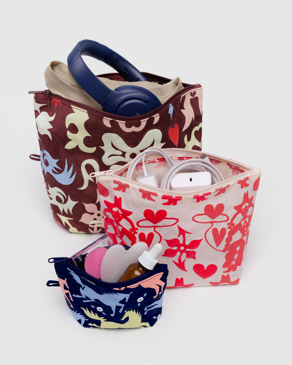 BAGGU Travel Go Pouch Set - Western Cut Outs