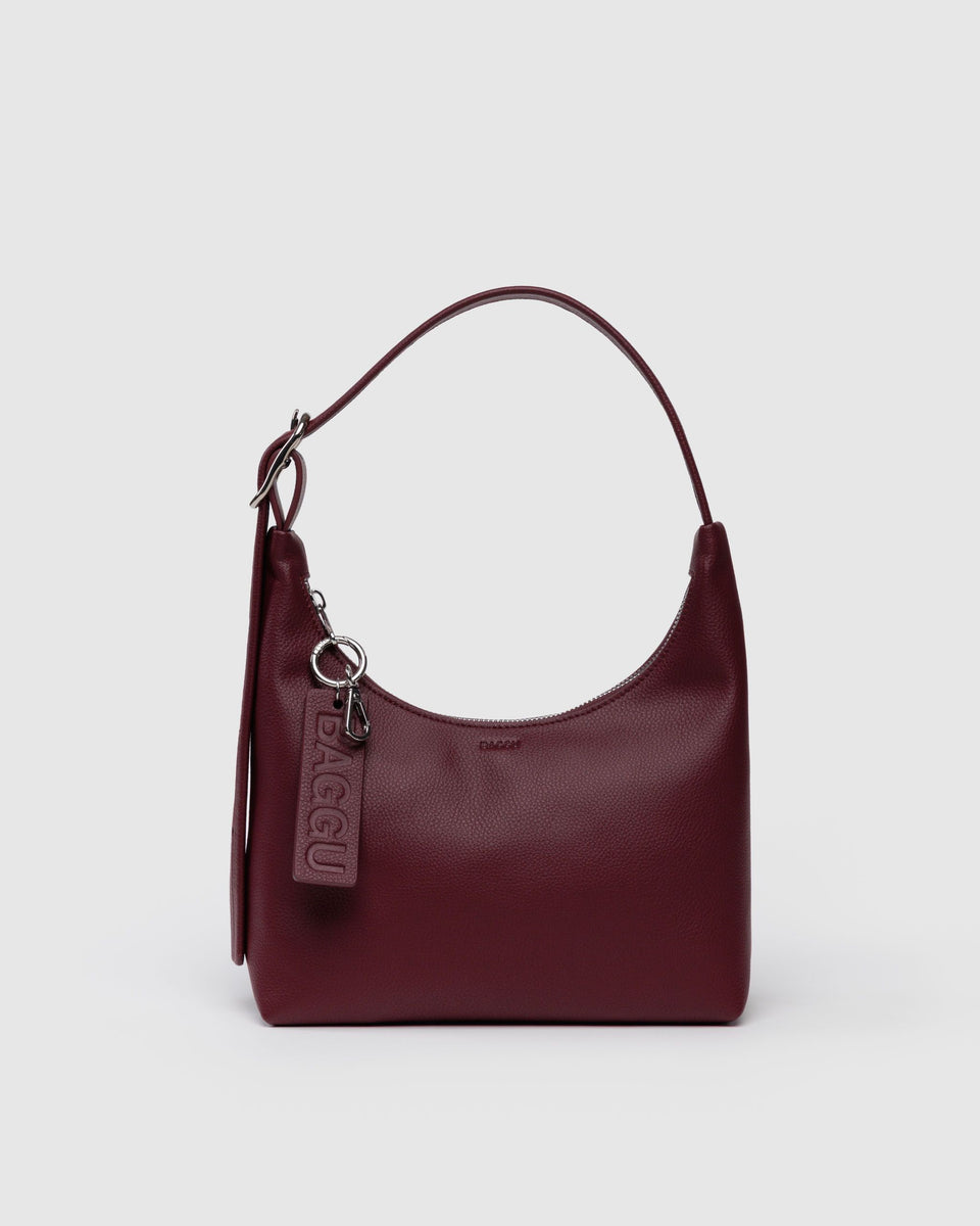BAGGU PRODUCTS Mini Recycled Leather Shoulder Bag - Mahogany