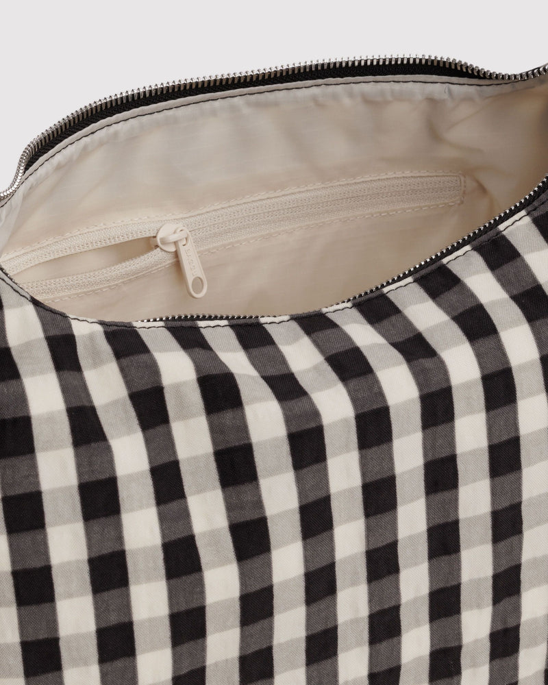 BAGGU  Nylon Meringue Bag - Black and Cream Gingham