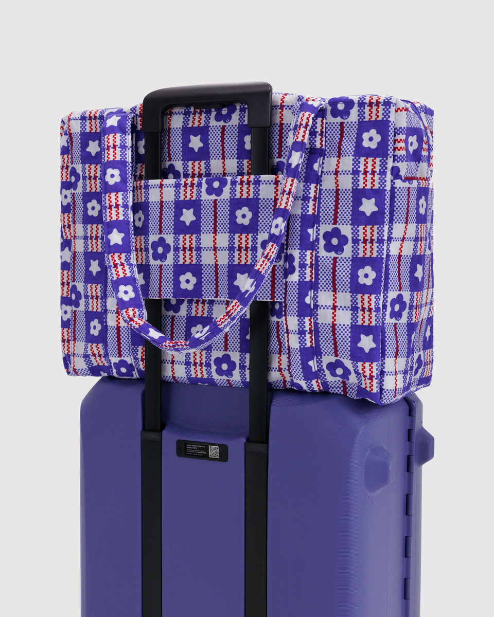 BAGGU Cloud Bags Cloud Carry-on - Market Plaid Blue