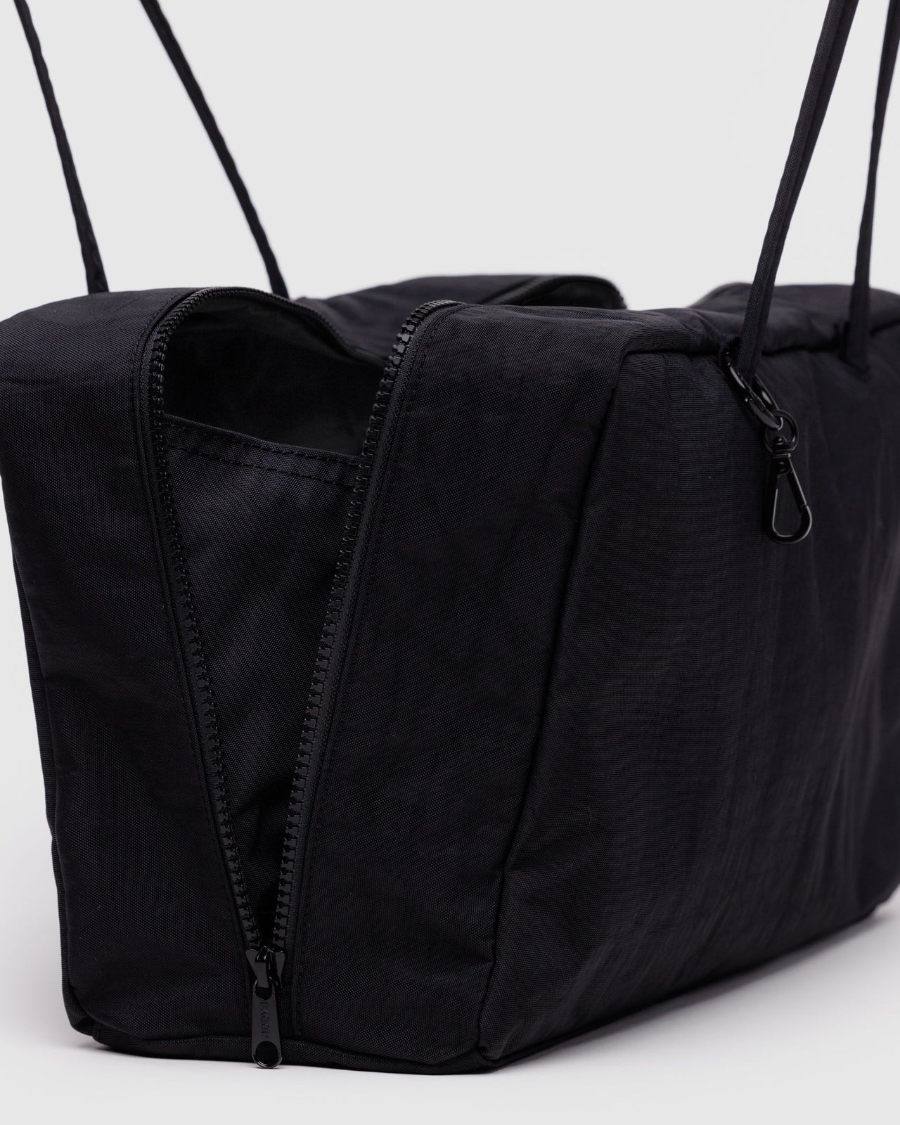 Medium Nylon Bowler Bag - Black