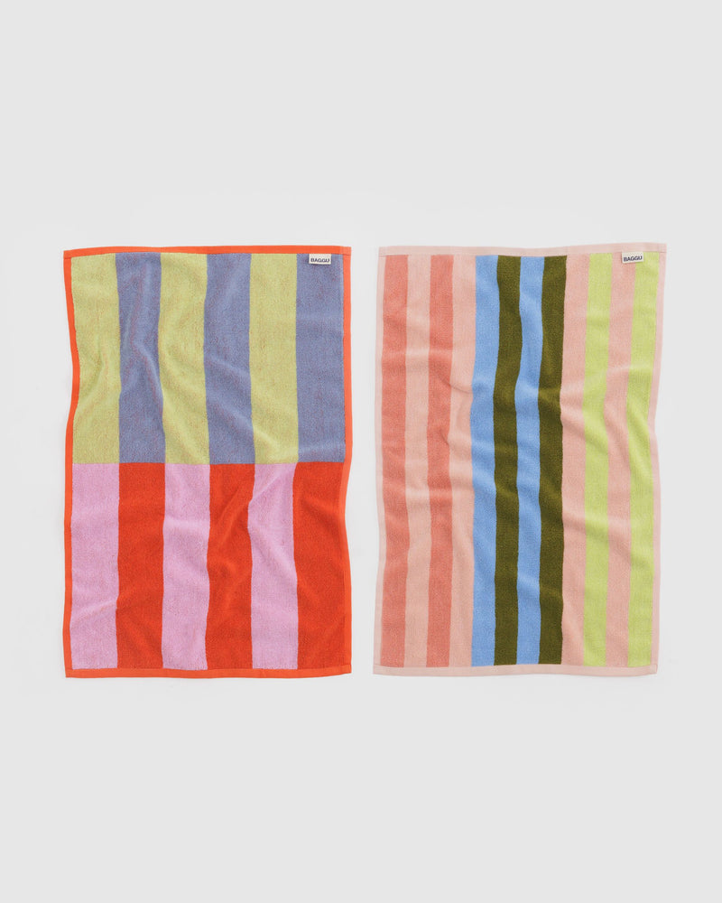 BAGGU  Hand Towel Set of 2 - Pool Stripe Mix