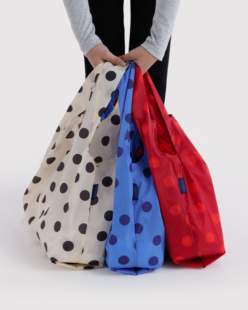 BAGGU Reusable Bags Standard Baggu Set of 3 - Polka Dot Mix