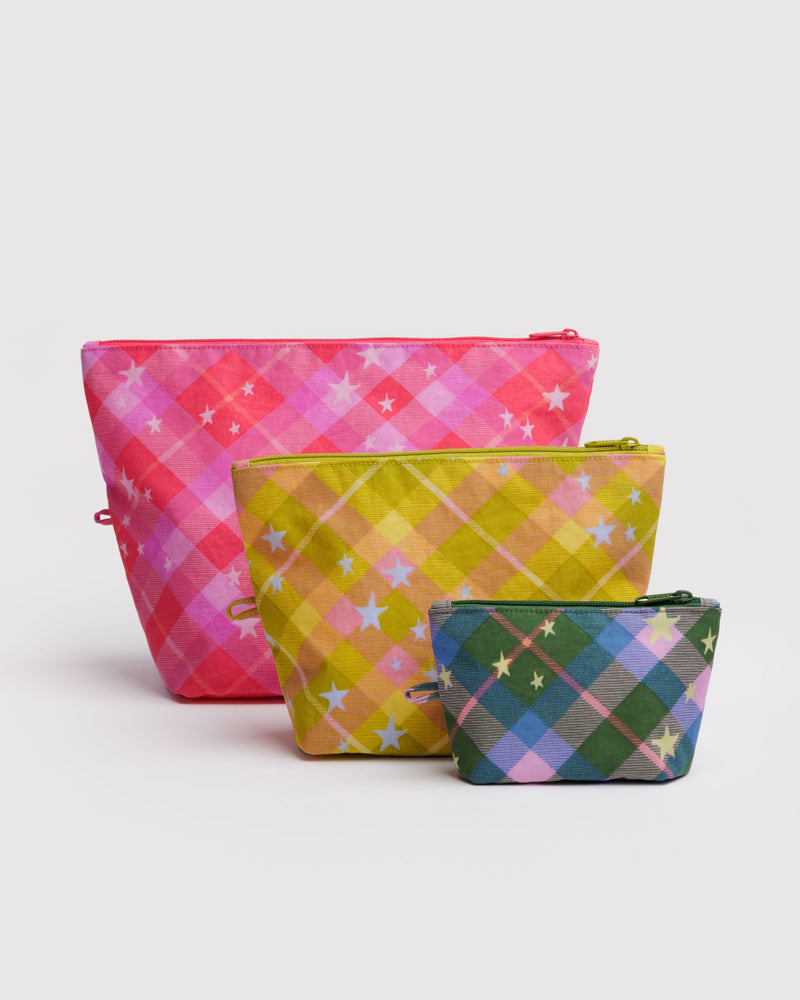 BAGGU.com Travel Go Pouch Set - Star Plaid