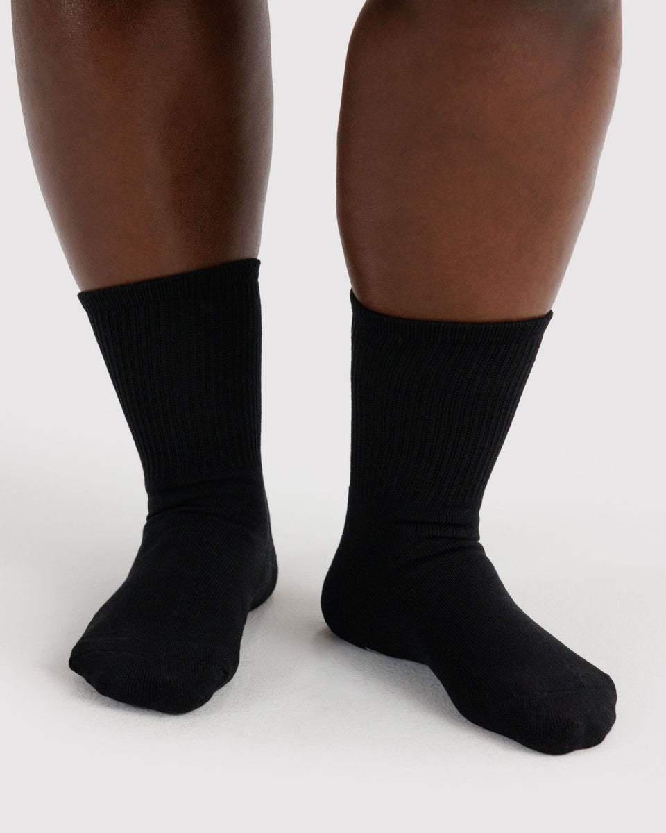 BAGGU Shop All Ribbed Sock - Black