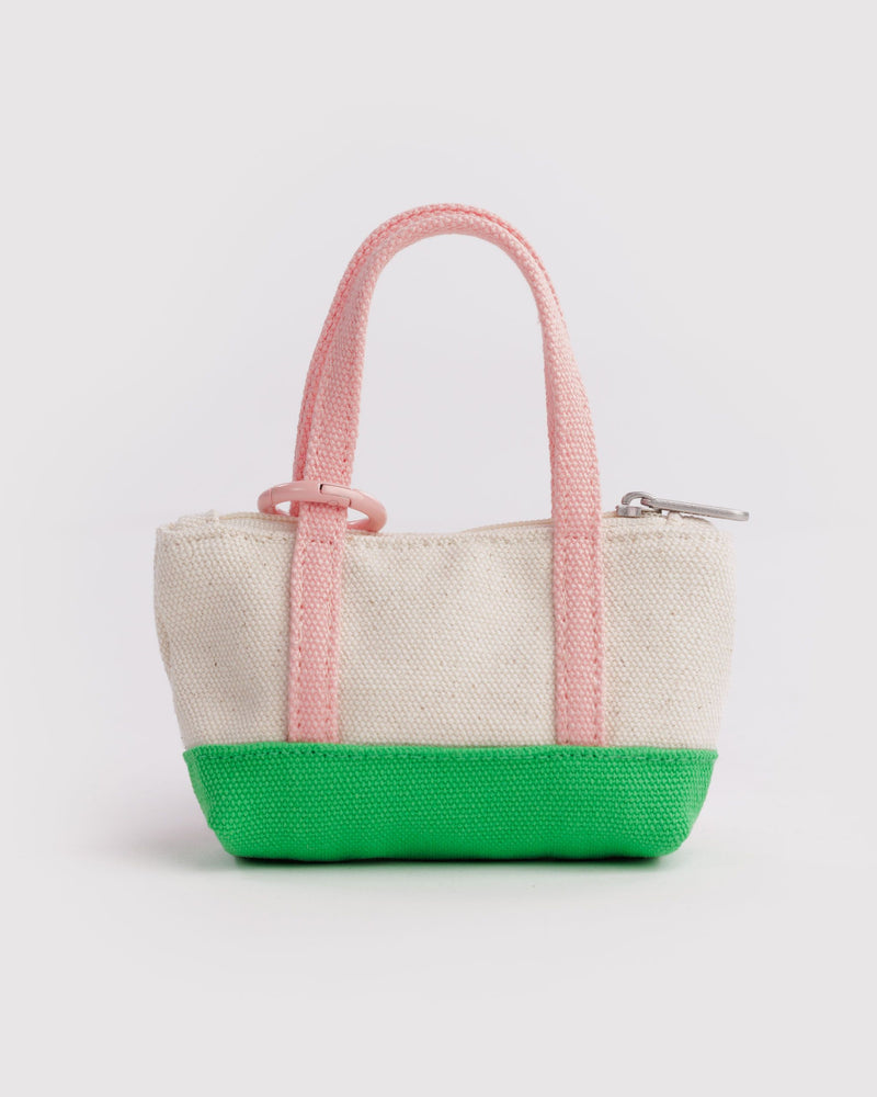 BAGGU  MoMA Tote Charm - Pink/ Green