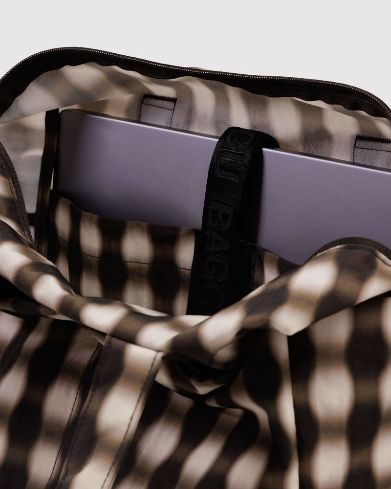 BAGGU  Everyday Cloud Bag - Blurred Gingham Brown