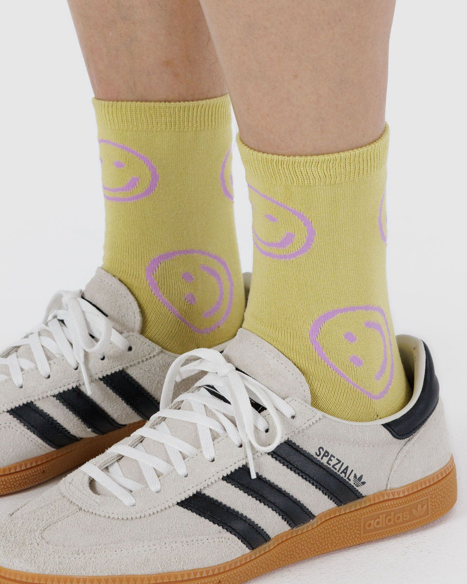BAGGU PRODUCTS Crew Sock - Straw Happy