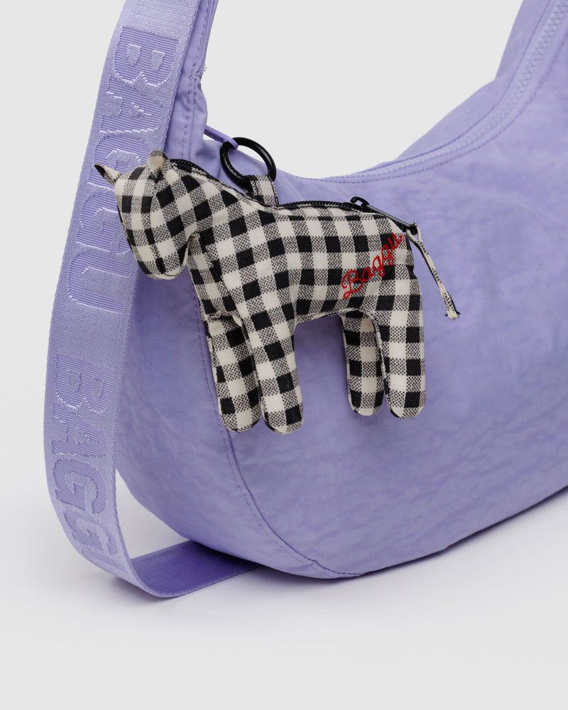 BAGGU.com  Horse Charm - Black & White Gingham