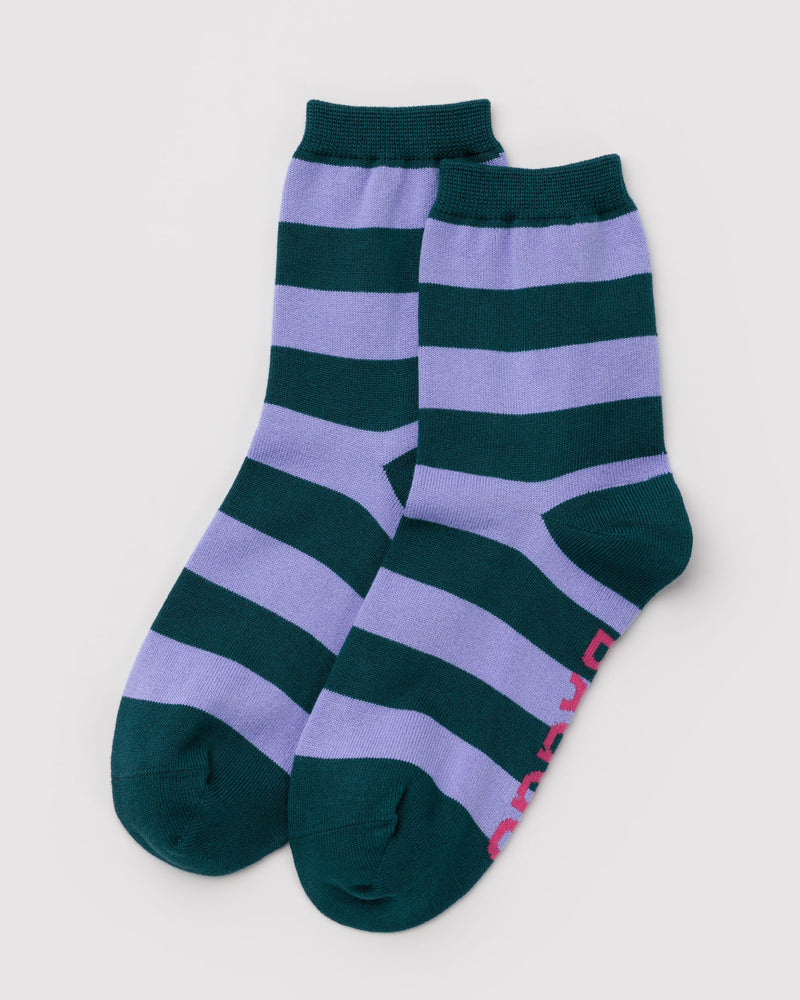BAGGU  Crew Sock - Malachite Stripe