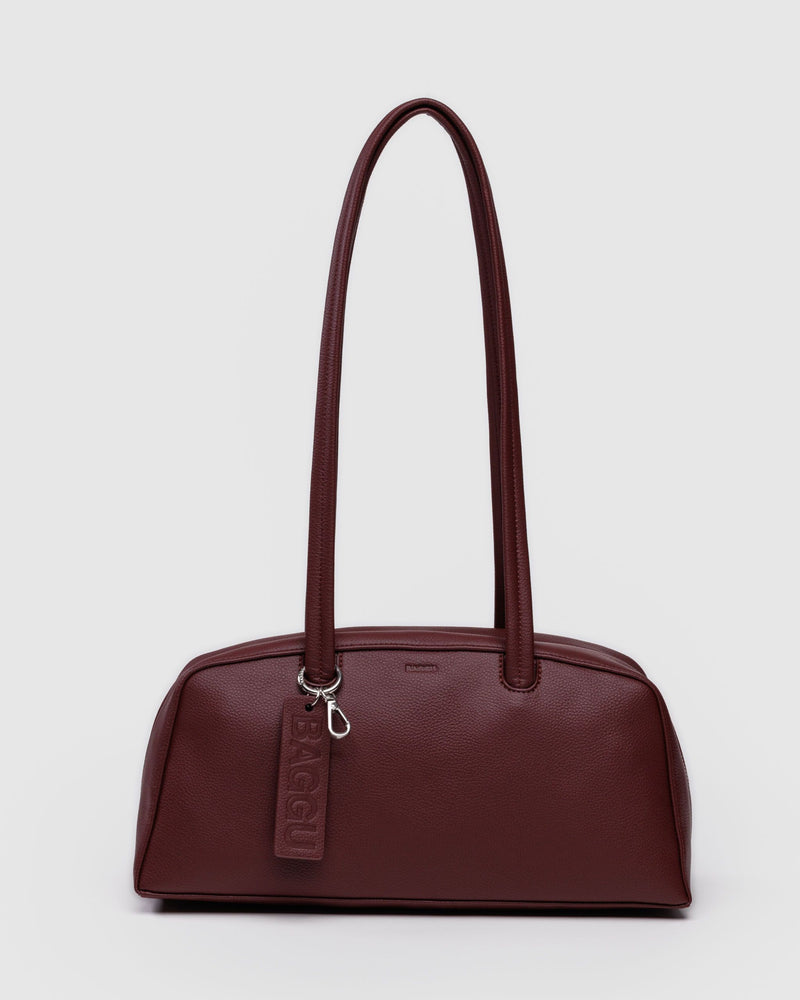BAGGU ALL PRODUCTS Recycled Leather Bowler Bag - Mahogany