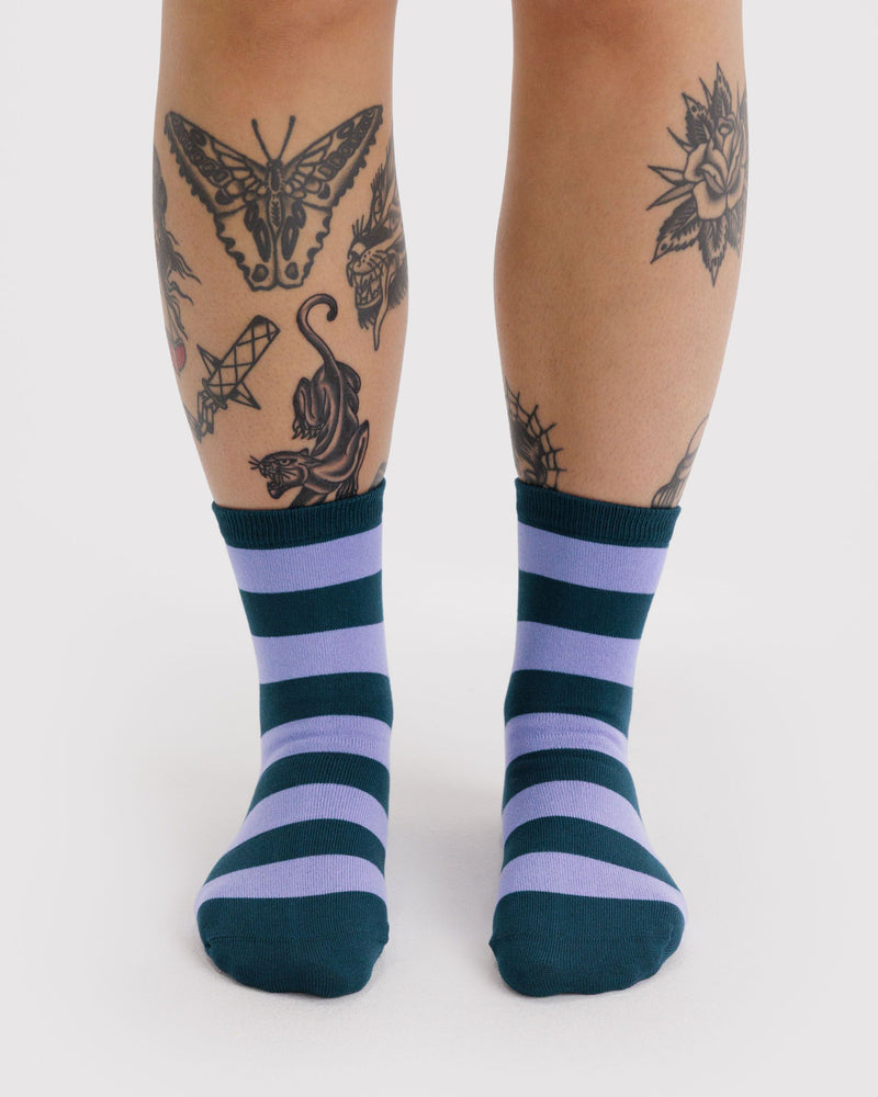 BAGGU  Crew Sock - Malachite Stripe