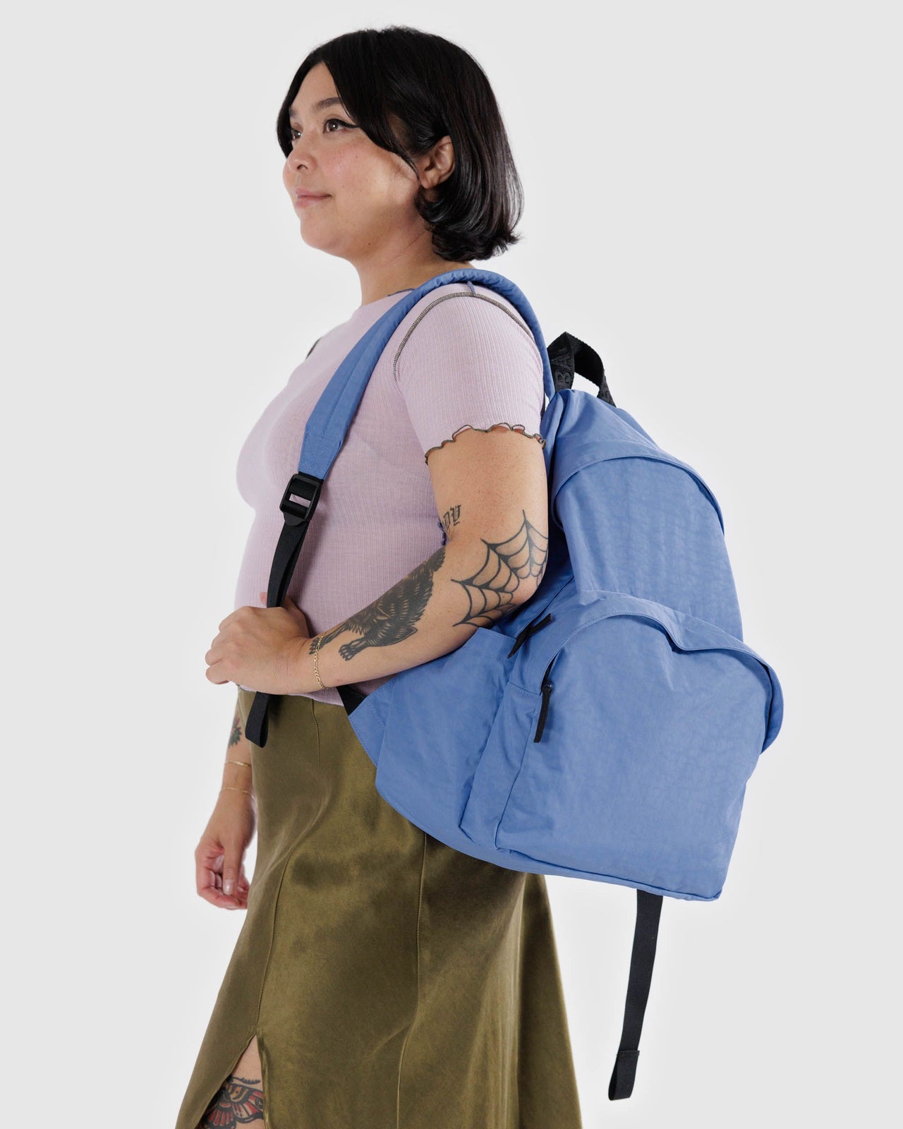 Large Nylon Backpack - Pansy Blue