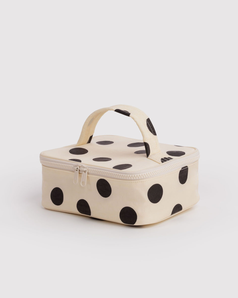 BAGGU New Arrivals Small Cosmetic Case - Cream and Black Polka Dot