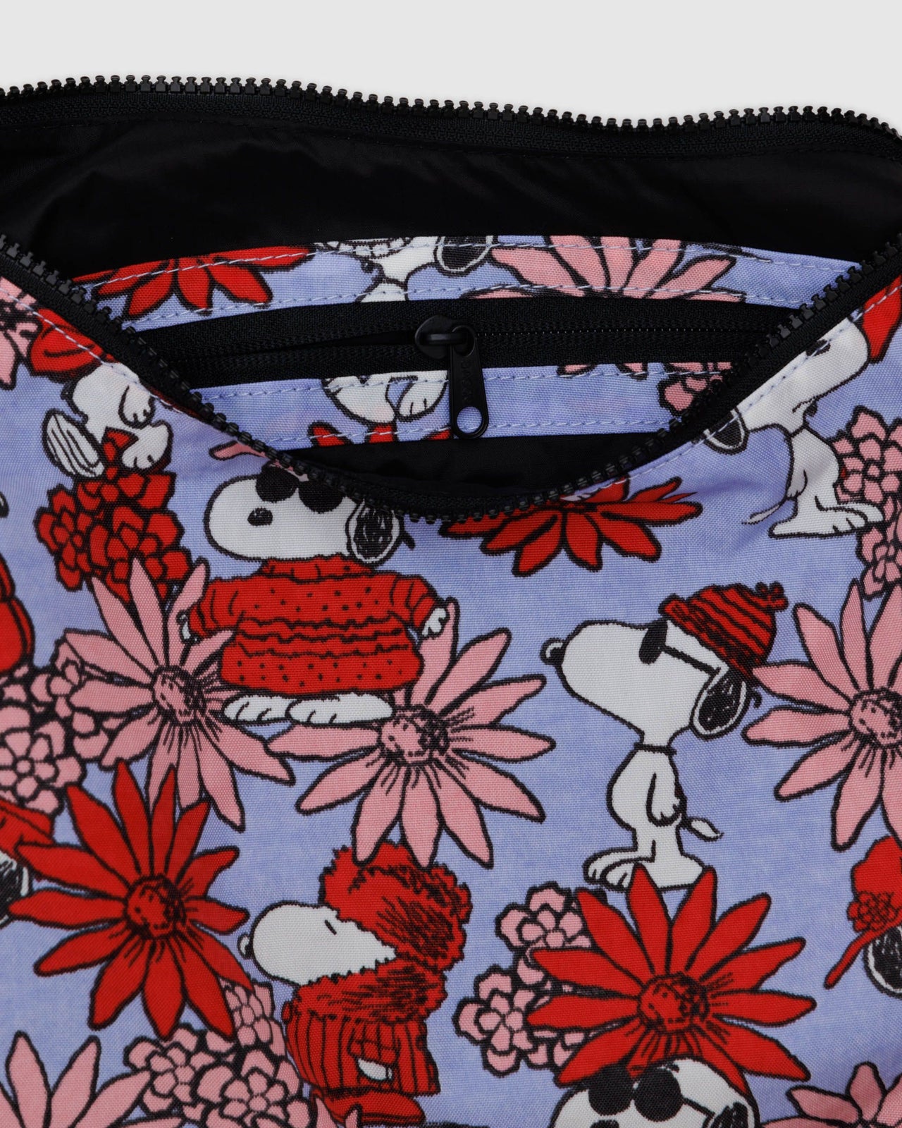 Medium Nylon Crescent Bag - Floral Snoopy