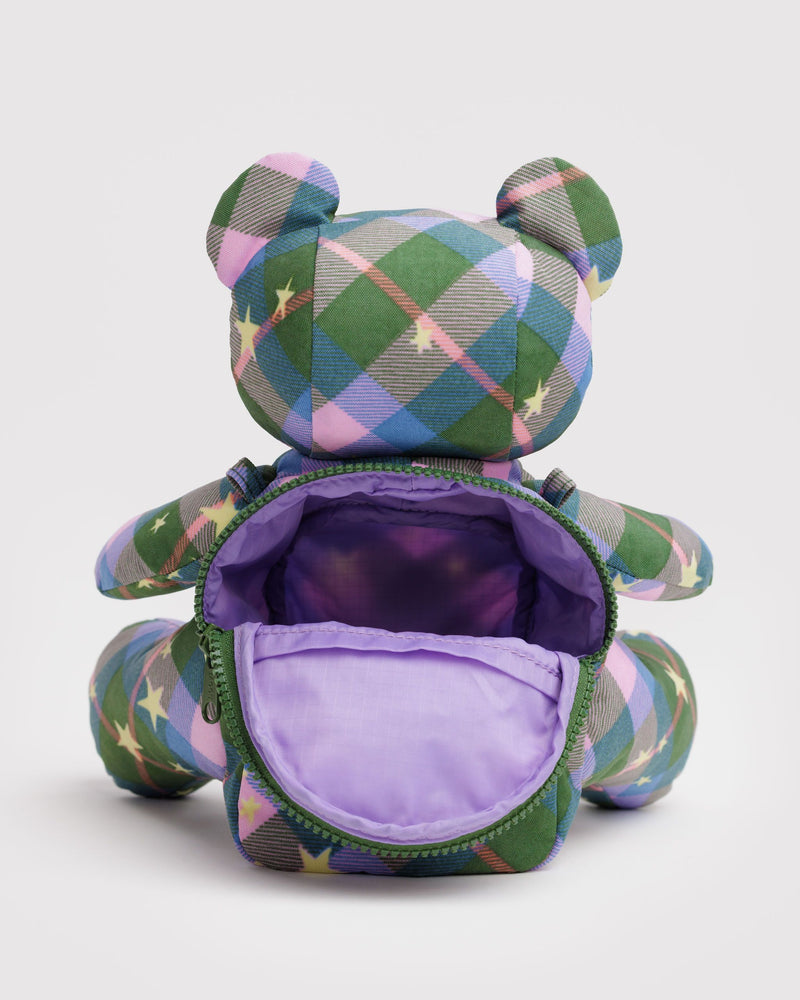 BAGGU.com  Bear Bag - Green Star Plaid